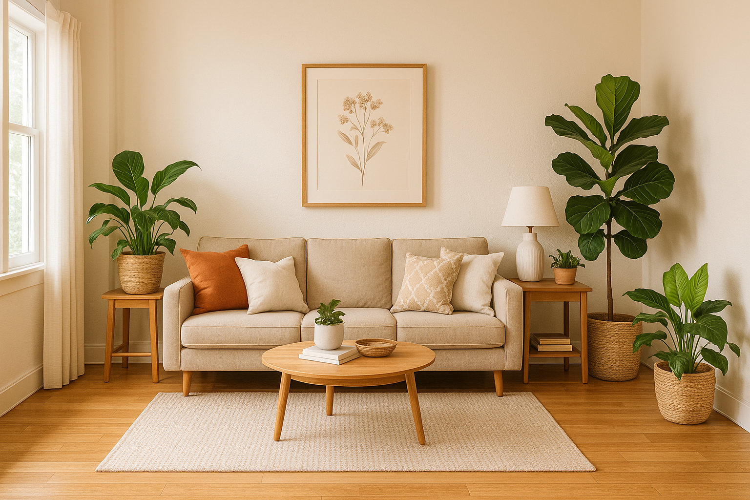 Stylish, modern living room representing a well-kept rental property